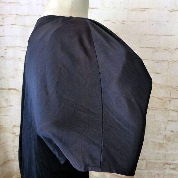 Yigal Azrouel Maxi Gown Womens 3 Blue Deep V Draped Rayon Dress Bridal Greek Y2K - Picture 15 of 16